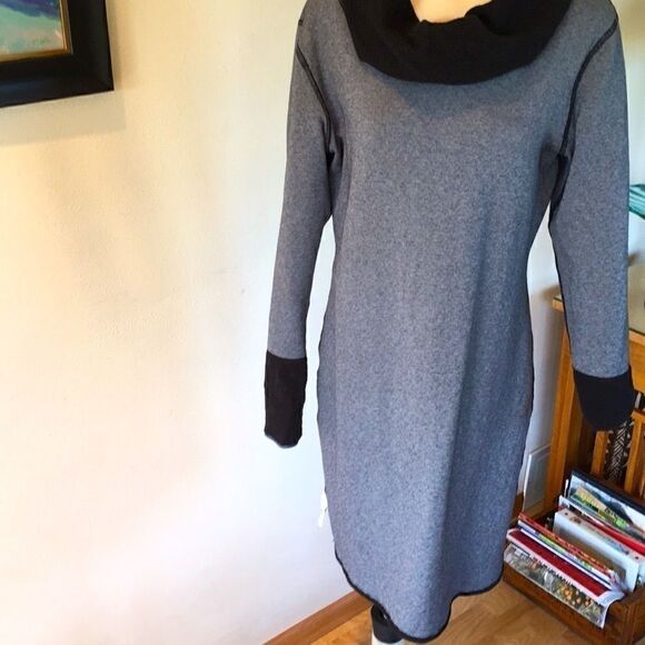 Columbia Dress Winter Dream Reversible black grey trim/grey blk trim sleeve L - Picture 9 of 16